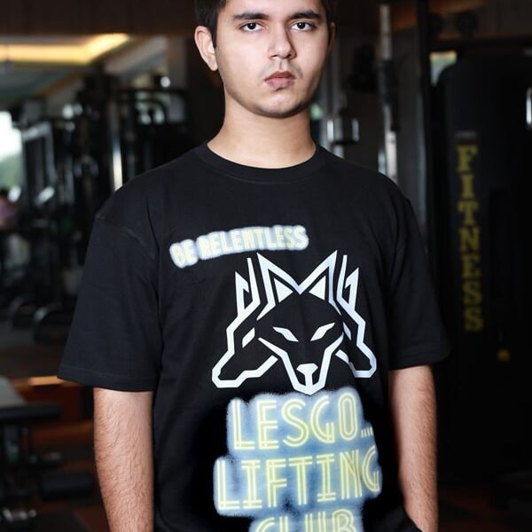 Lifting Club Black Oversized Lifestyle & Gym wear Tshirt