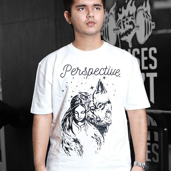 27-min Perspective White Oversized Tshirt for Adults